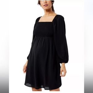 Black Smocked Maternity Dress, size S